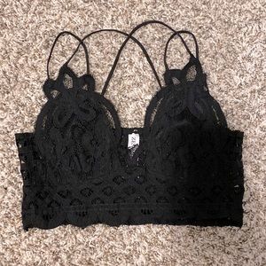 Zenana black lace bralette size medium